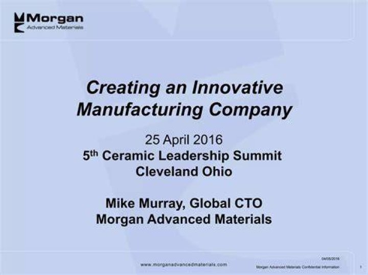 5th Ceramic Leadership Summit (CLS 2016) The American Ceramic Society