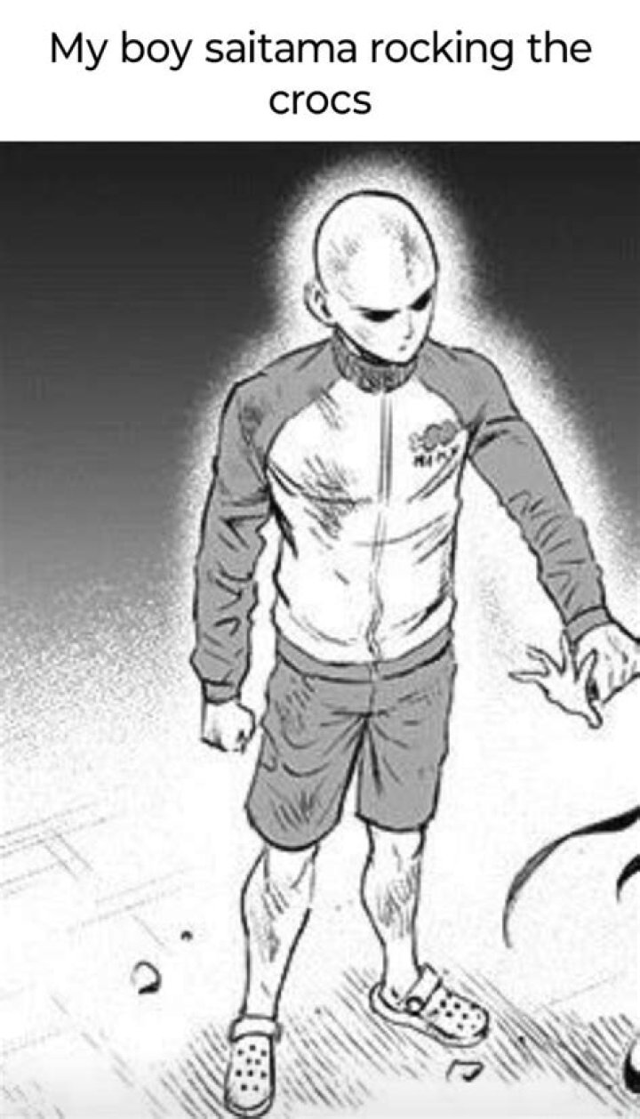 My boy saitama rocking the crocs iFunny