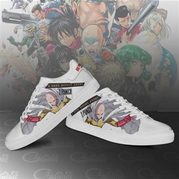 Saitama Skate Shoes One Punch Man Custom Anime Shoes PN11
